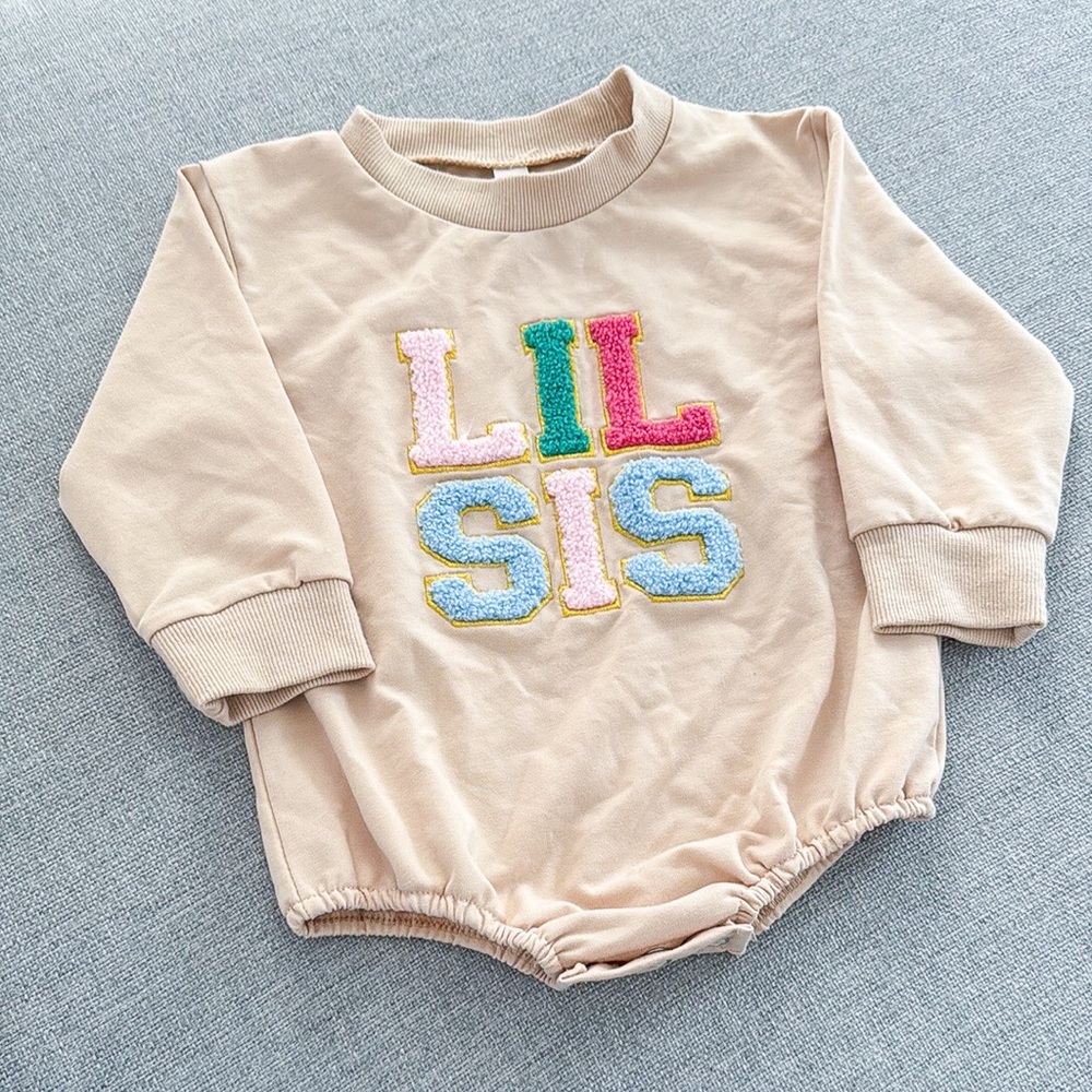 Sweatshirt Romper ‘LIL SIS’ Embroidery Sweater